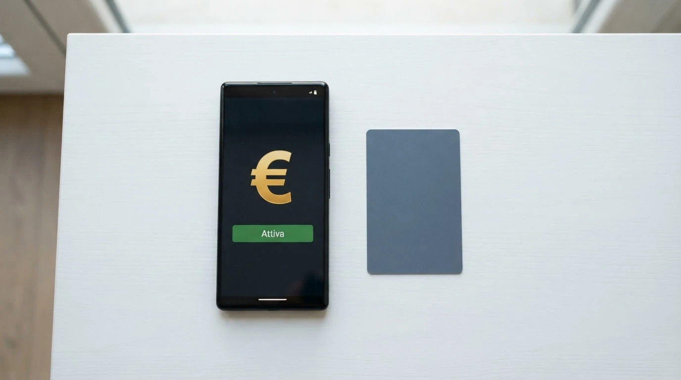 Una carta SPID appoggiata accanto allo schermo di un casinò online con la scritta «bonus attivato»