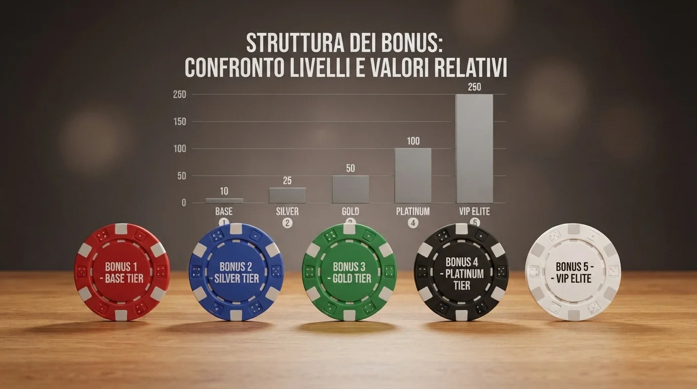 Tabella comparativa con i loghi e i bonus senza deposito dei casinò con licenza ADM