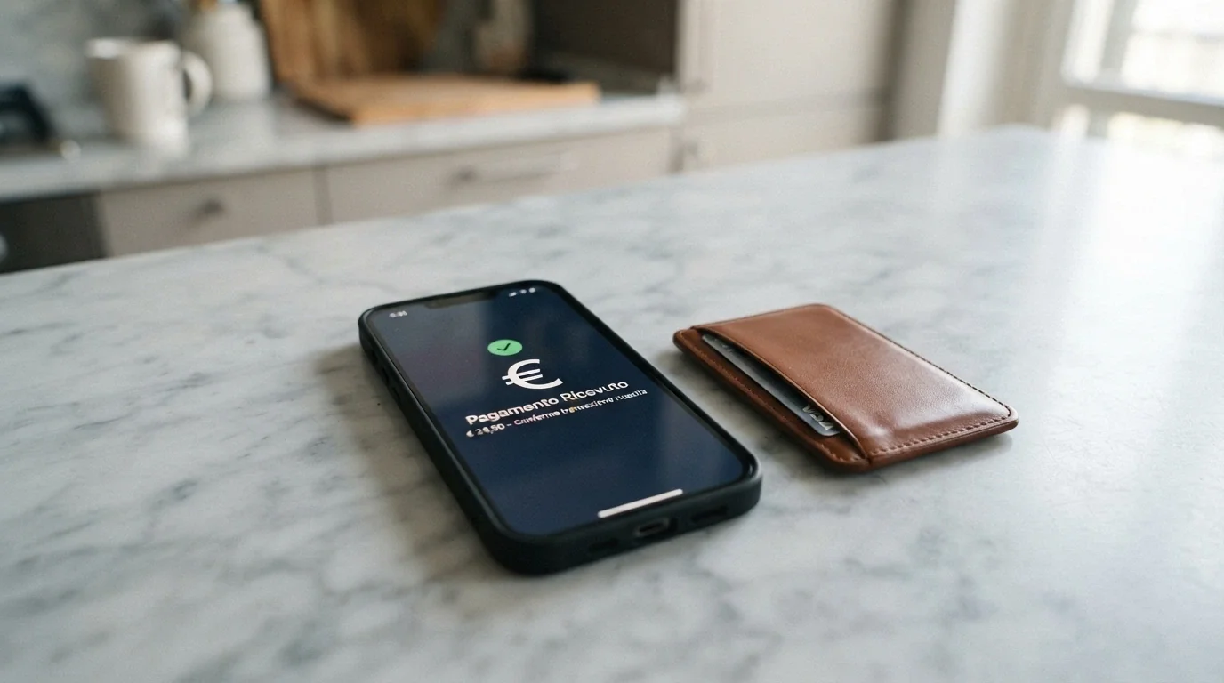 Le icone di PayPal, Skrill e Neteller affiancate a uno smartphone con la schermata di pagamento di un casinò