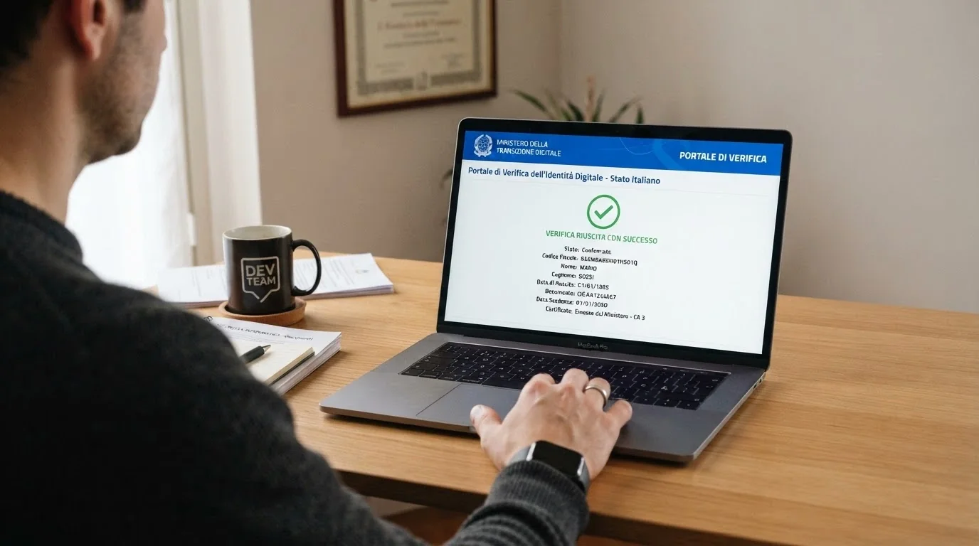 Il logo ADM accanto al portale di verifica concessioni su schermo, con la lista degli operatori autorizzati