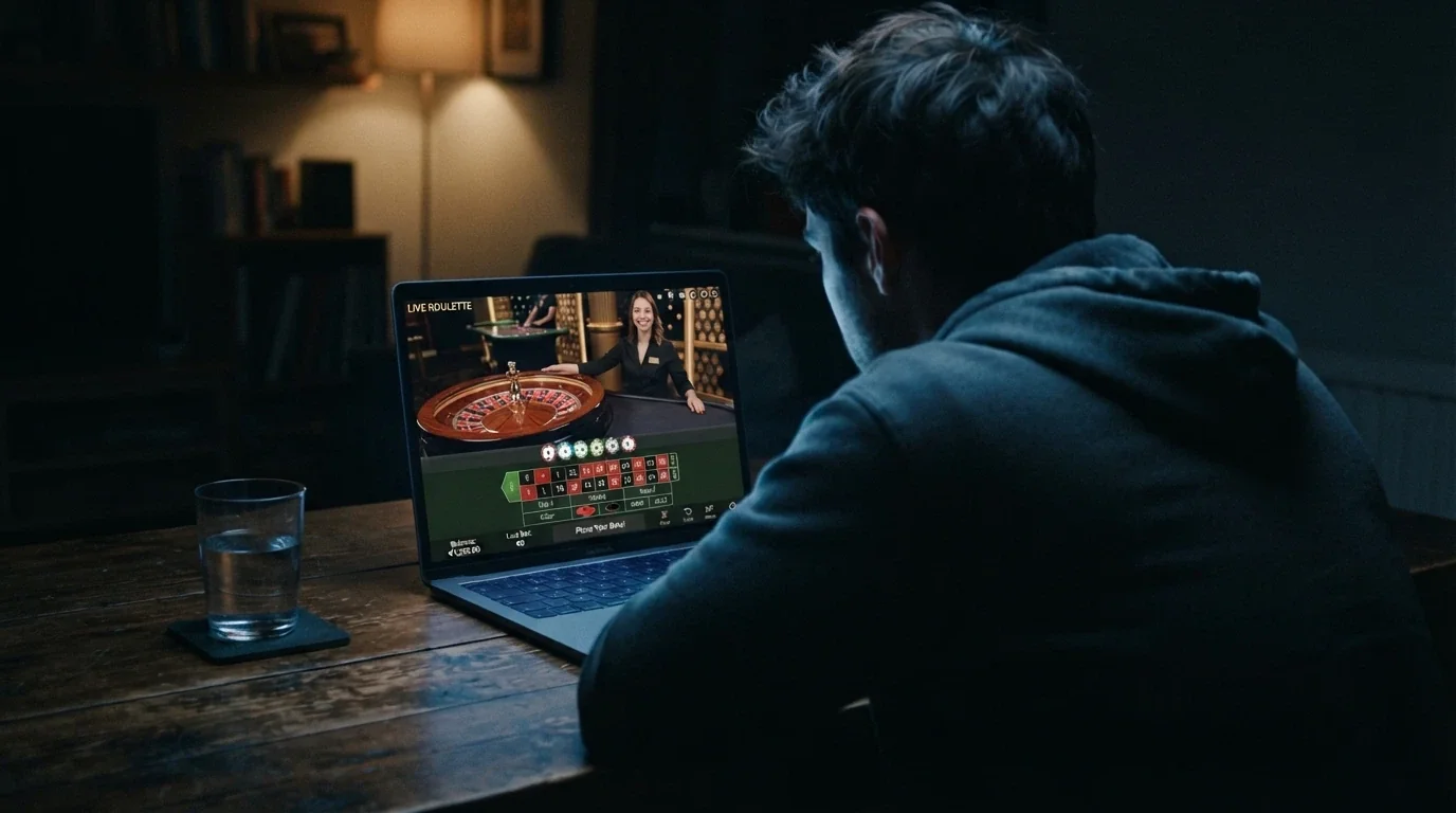 Tavolo di roulette live con croupier dal vivo in modalità demo, visualizzato su browser