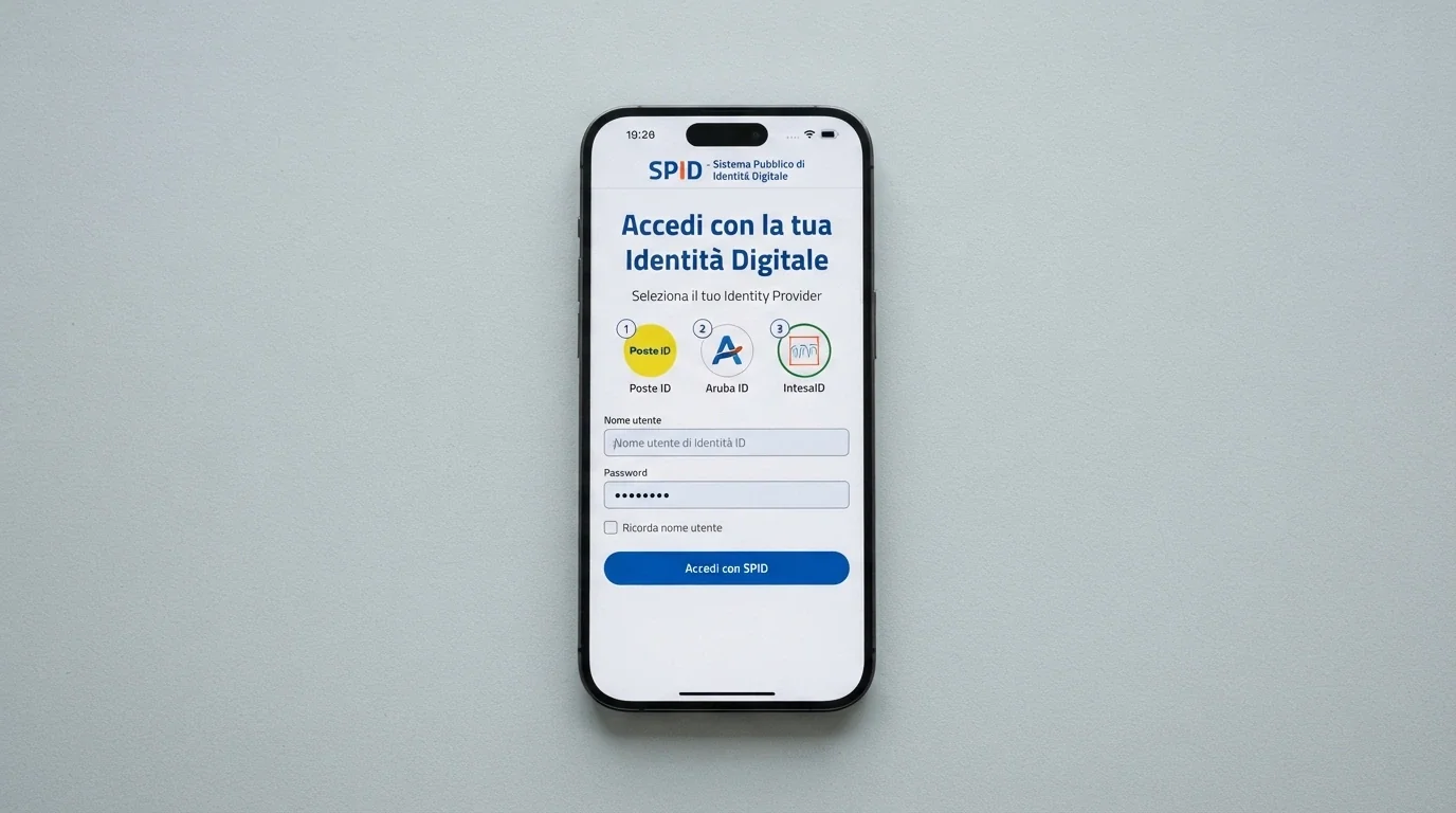 Schermata di autenticazione SPID con icone dei provider di identità digitale e il logo di un casinò ADM