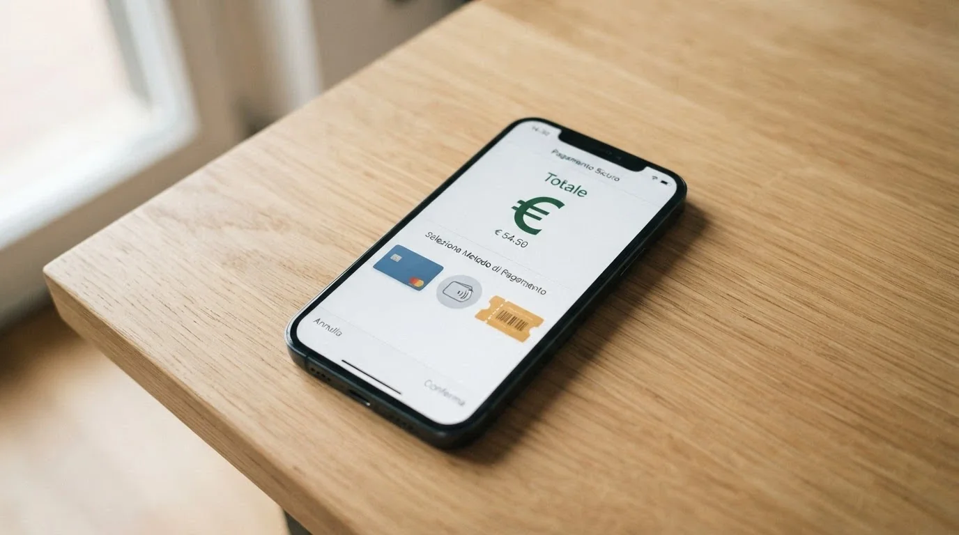 Display di uno smartphone con le icone di PayPal, carte e bonifico nella schermata di cassa di un casinò Android