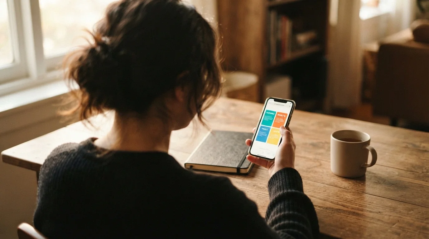 Un giocatore che consulta una comparativa di bonus senza deposito sul display di uno smartphone