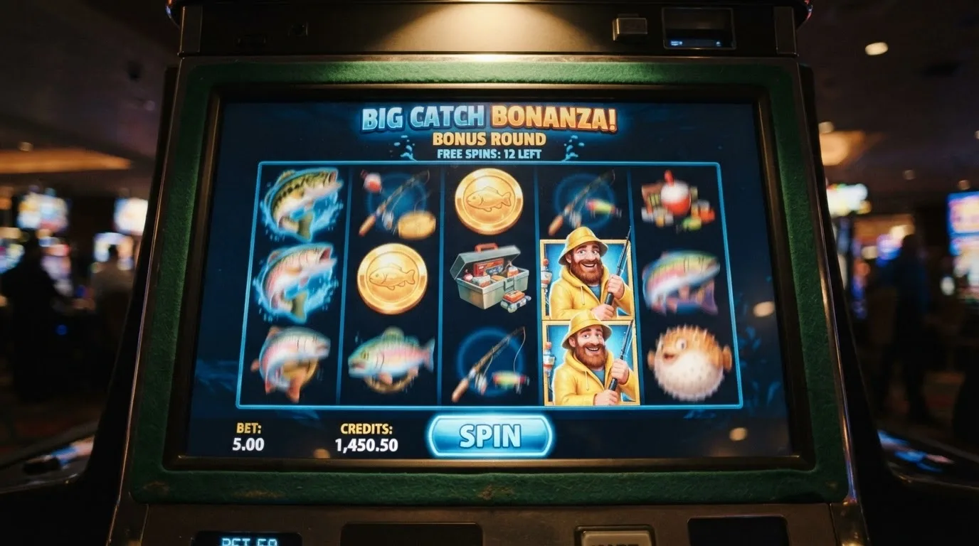 La slot machine Big Bass Bonanza di Pragmatic Play, con il pescatore e i simboli dei pesci sui rulli