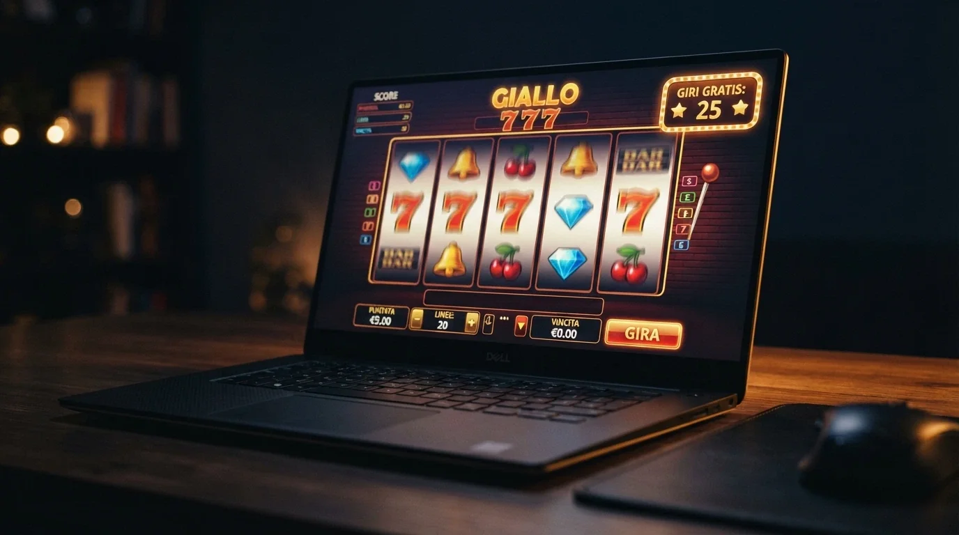 L'interfaccia di una slot machine online con rulli colorati, simboli classici e il contatore dei giri gratis in evidenza