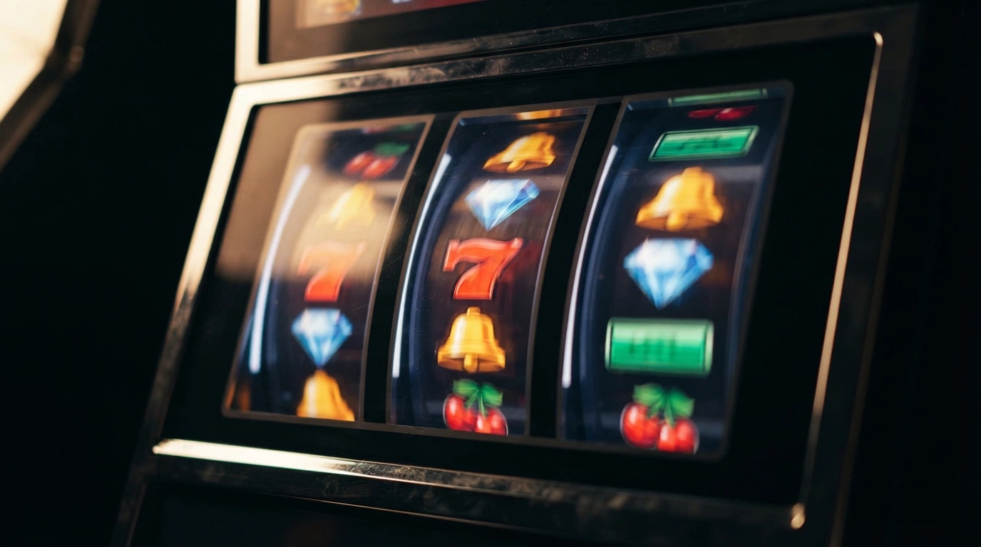 Interfaccia di una slot machine online con rulli in movimento