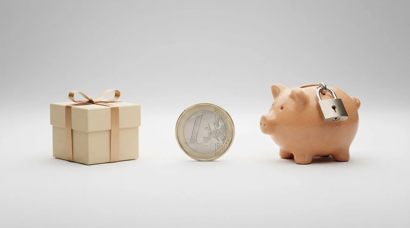 Tre riquadri affiancati con icone distinte: un pacco regalo con etichetta «Fun Bonus», una moneta con il simbolo dell'euro per «Real Bonus», e un salvadanaio con un lucchetto per «Play Bonus»