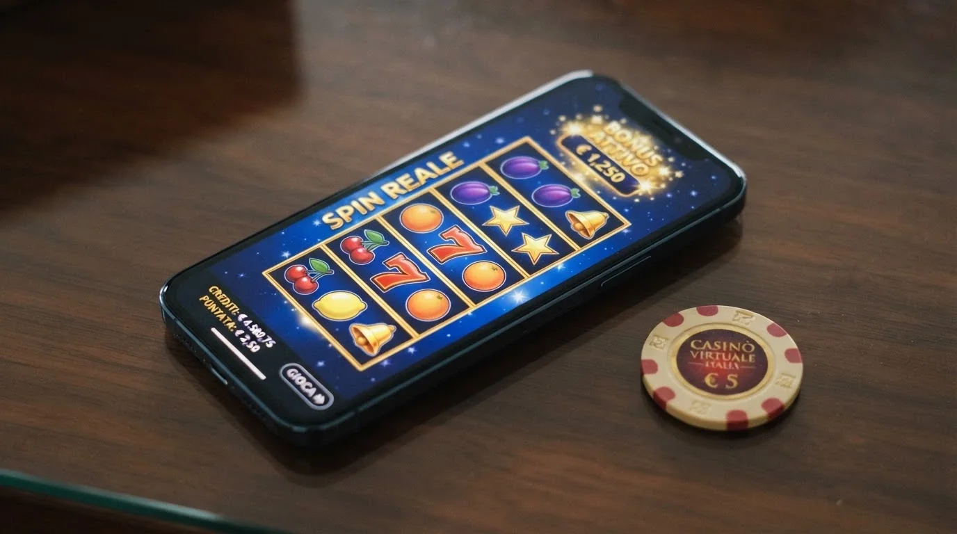 Schermata che mostra diversi tipi di bonus senza deposito su un casinò online italiano