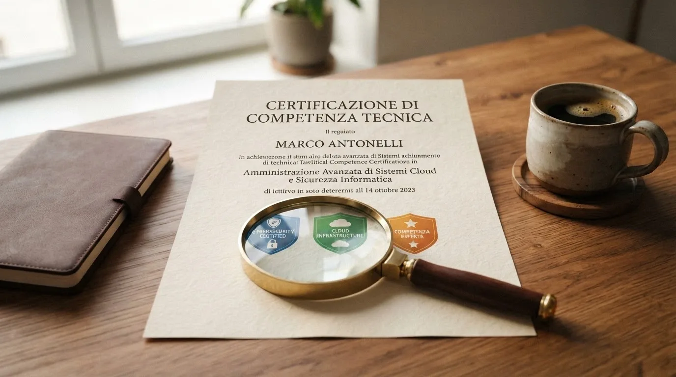 Una lente di ingrandimento su un documento con il logo ADM e i badge di certificazione eCOGRA e GLI, a rappresentare il processo di verifica