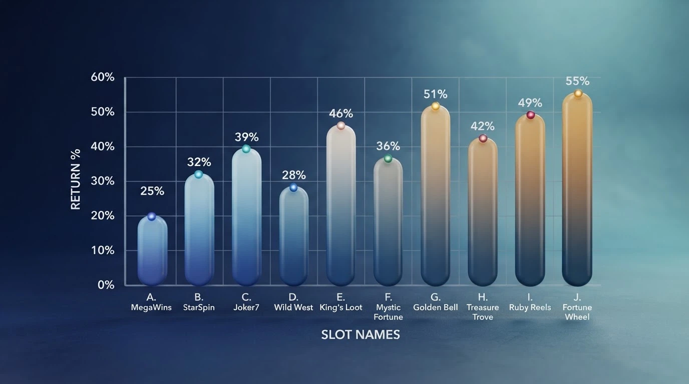 Un grafico a due assi che mappa RTP (asse X) e volatilità (asse Y) con le slot della classifica posizionate come punti — Money Cart 2 in alto a sinistra, Blood Suckers in basso a destra